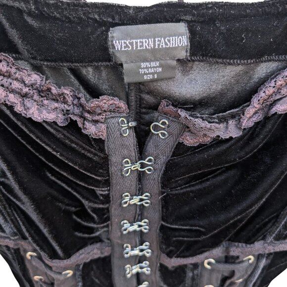 Shrine Women's Gothic Corset Top Mini Skirt Set Vintage Halloween Costume Y2K - Picture 7 of 13